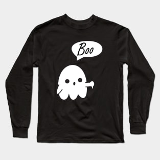 Thumbs down cute ghost boo Long Sleeve T-Shirt